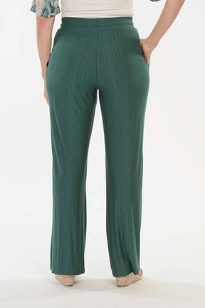 Calça Pantalona Visco Rajado Verde