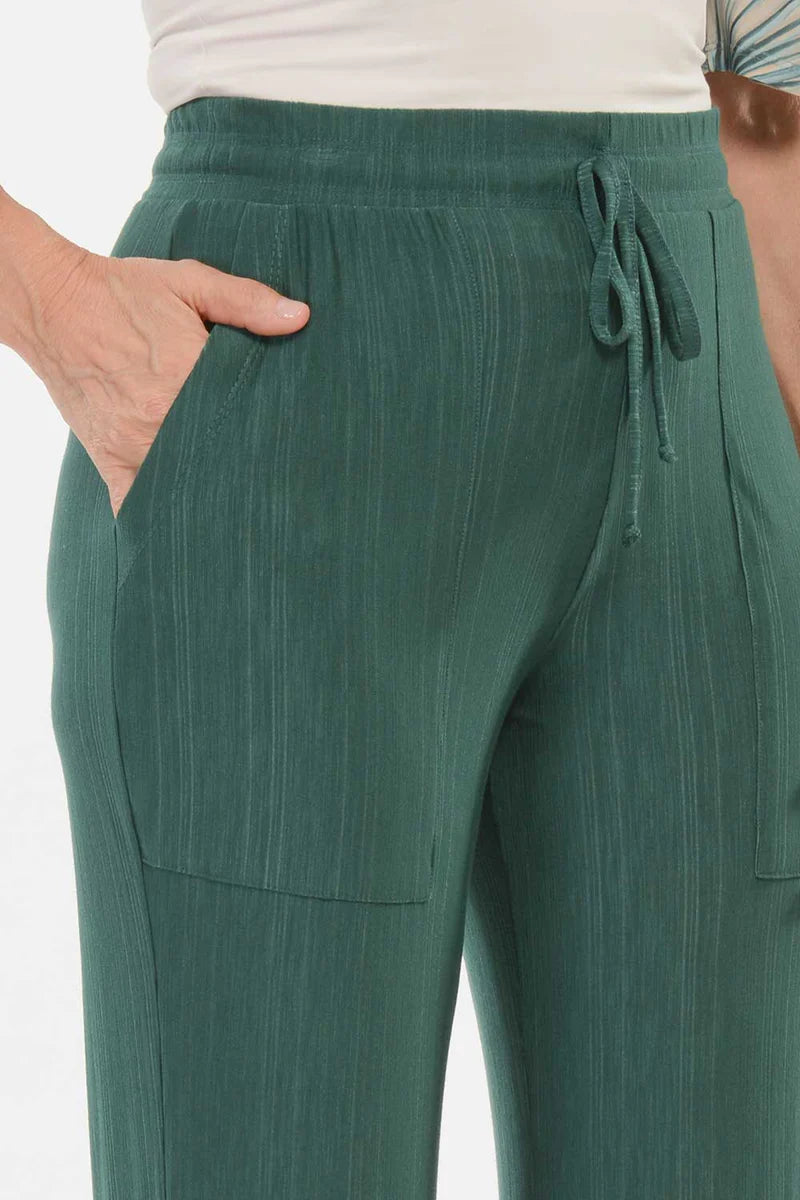 Calça Pantalona Visco Rajado Verde