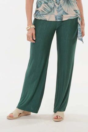 Calça Pantalona Visco Rajado Verde