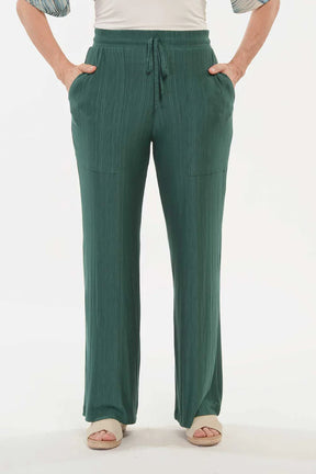 Calça Pantalona Visco Rajado Verde